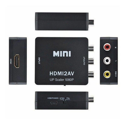 HDMI to RCA Composite AV CVBS 3RCA Video Cable Converter 1080p Downscaling Black