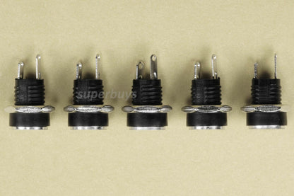 5pcs 5.5mm x 2.1mm Female DC Connector Socket Panel Mount Jack Plug Electrical