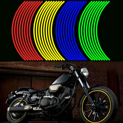 17"/18" Reflective Rim Tape Wheel Stripe Decal Trim Sticker For Car Motorcycle