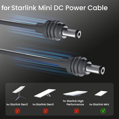 Male to Male USB C to DC Power Cable 5521 Line Adapter for Starlink Mini