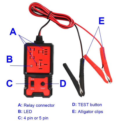 12V Electronic Automotive Relay Circuit Tester for Car Auto Battery Checker Tool