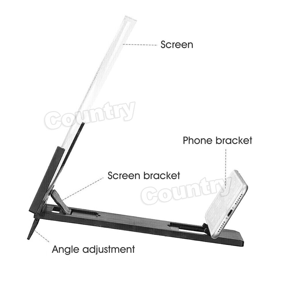 14'' Folding Mobile Phone Screen Magnifier 3D HD Amplifier Stand Bracket Enlarge