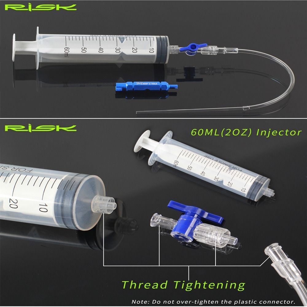 Tire Tubeless Valves Tubeless Sealant Injector 60ml Syringe Rubber Hose Kit