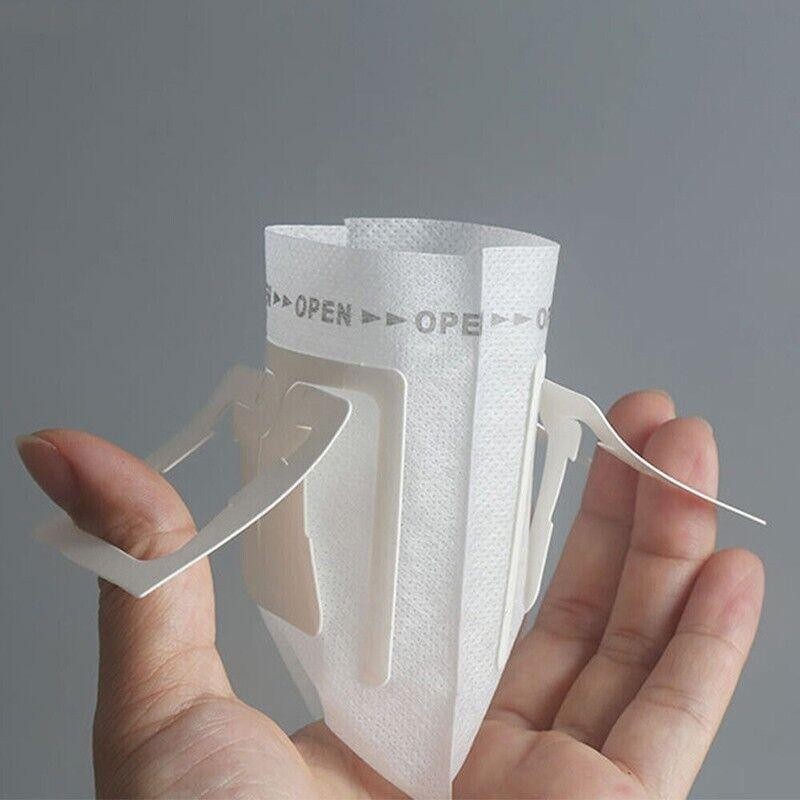 50 x Portable Handing Ear Drip Coffee Filter Paper Bag for Travel Home Office AU
