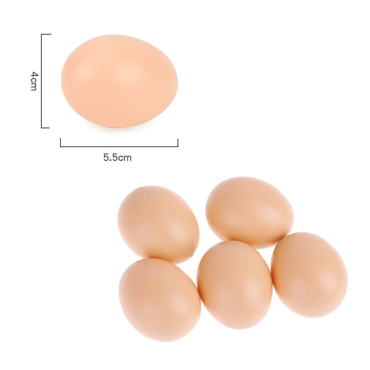 6-24x Plastic Fake Chicken Eggs Poultry Layer Coop Hatching Simulation Dummy Egg