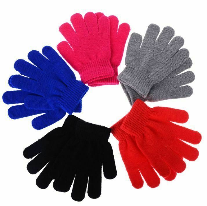 Winter Warm Children Gloves Solid Kids Mittens Gloves Knitted Children Glove