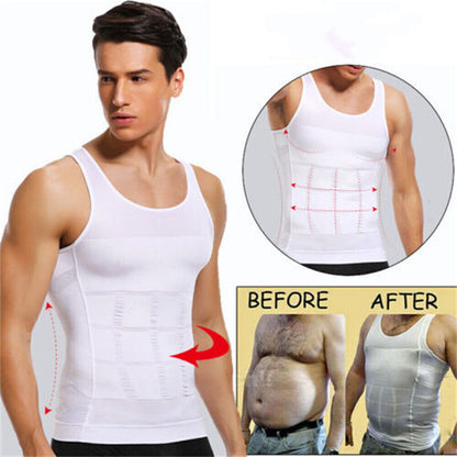 Mens Slimming Body Shaper Underwear Corset Compression Vest Singlet Dad Bod Tops