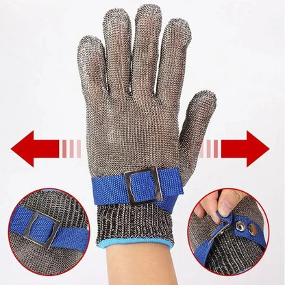Safety Cut Proof Stab Resistant Glove Stainless Steel Metal Mesh Butcher Gloves