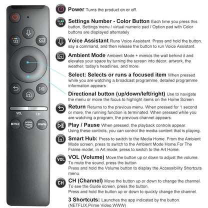 Universal Voice Remote Control For All Samsung Smart TV With Voice Function