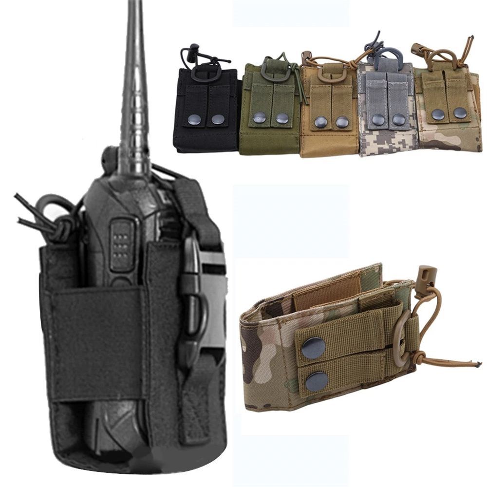 Outdoor Tactical Radio Holder Outdoor Walkie Talkie Pouch Case Belt Holster Bag/