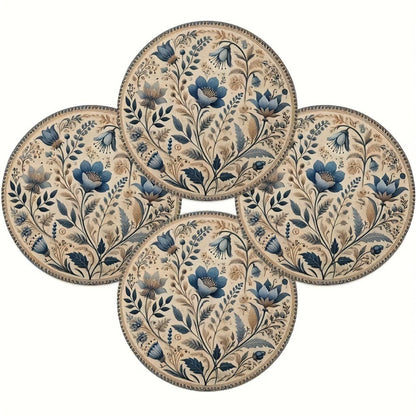 Middle East Style Floral Table Placemat Embroidery Round Dining Mat  Home Decor