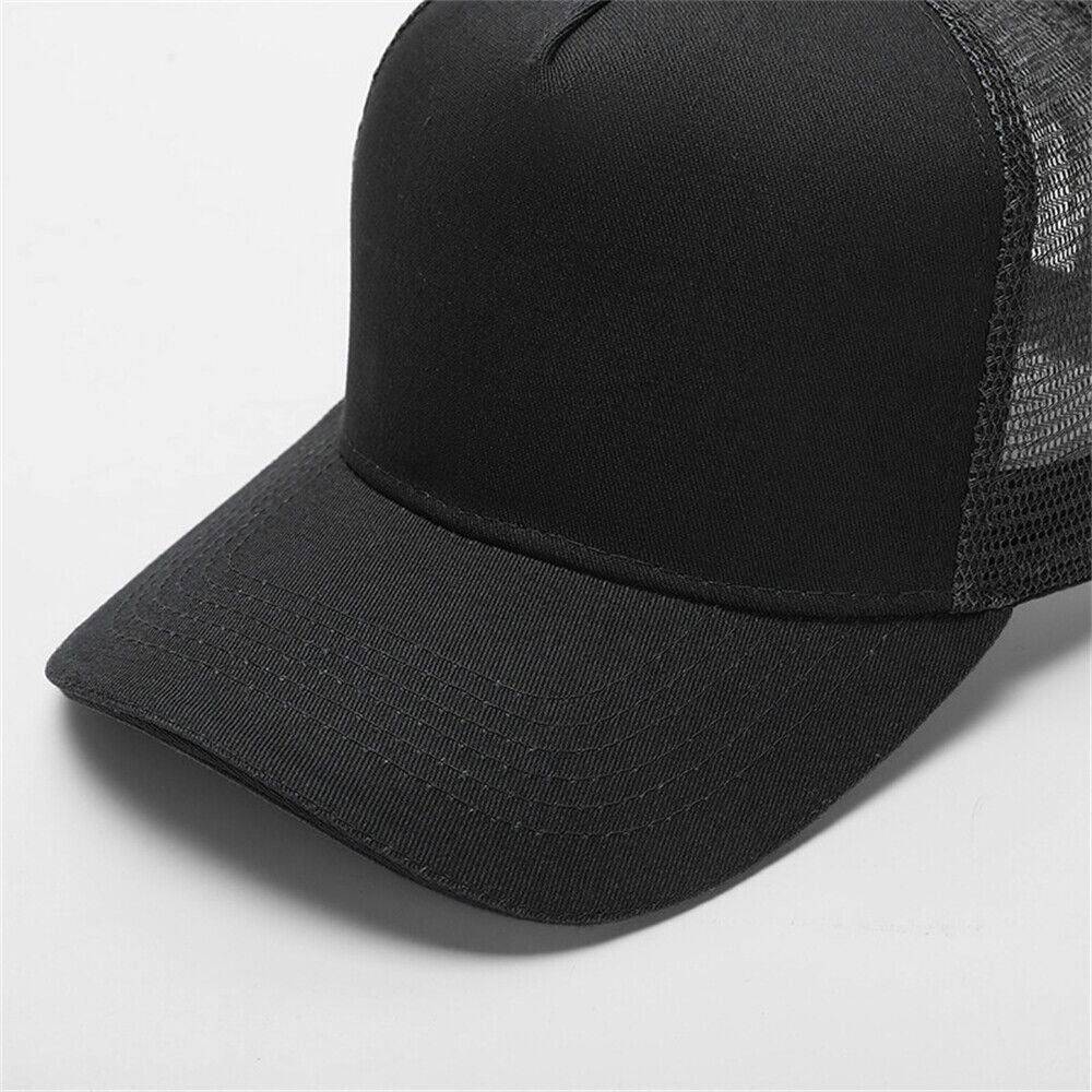 Adjustable Plain Trucker Cap Hat Unisex Mesh Baseball Promotional Various Colors