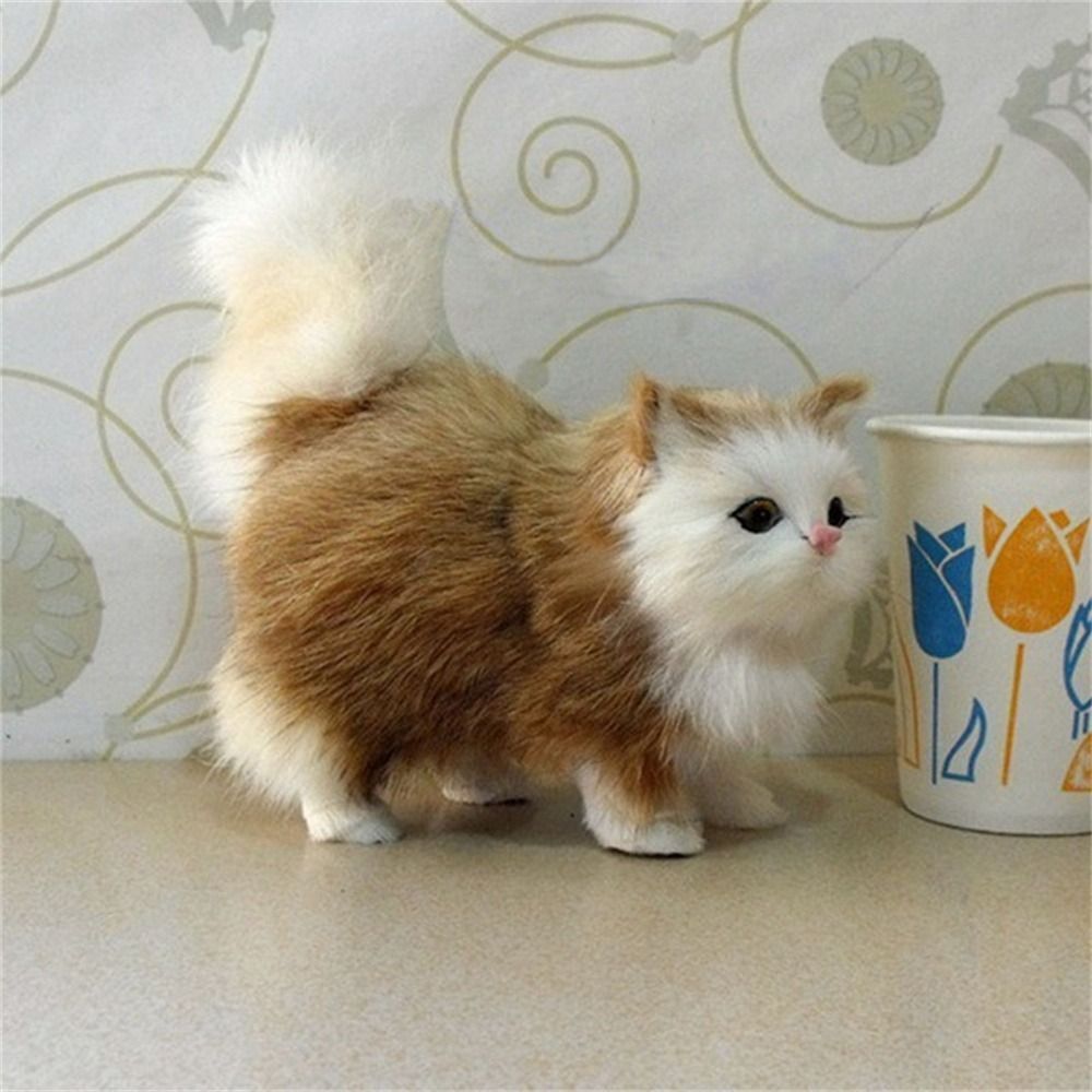 Simulation Plush Cat Toys Stuffed Kitten Doll Cat Model Plush Cat Toy Handicraft