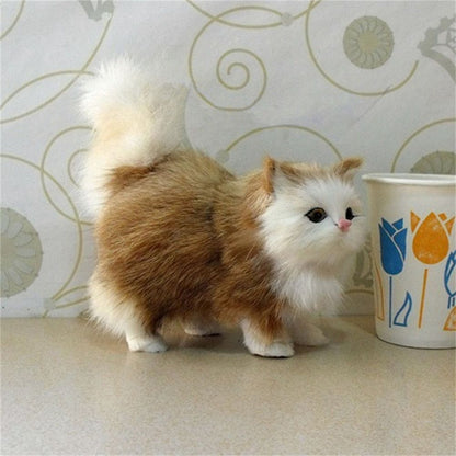 Simulation Plush Cat Toys Stuffed Kitten Doll Cat Model Plush Cat Toy Handicraft