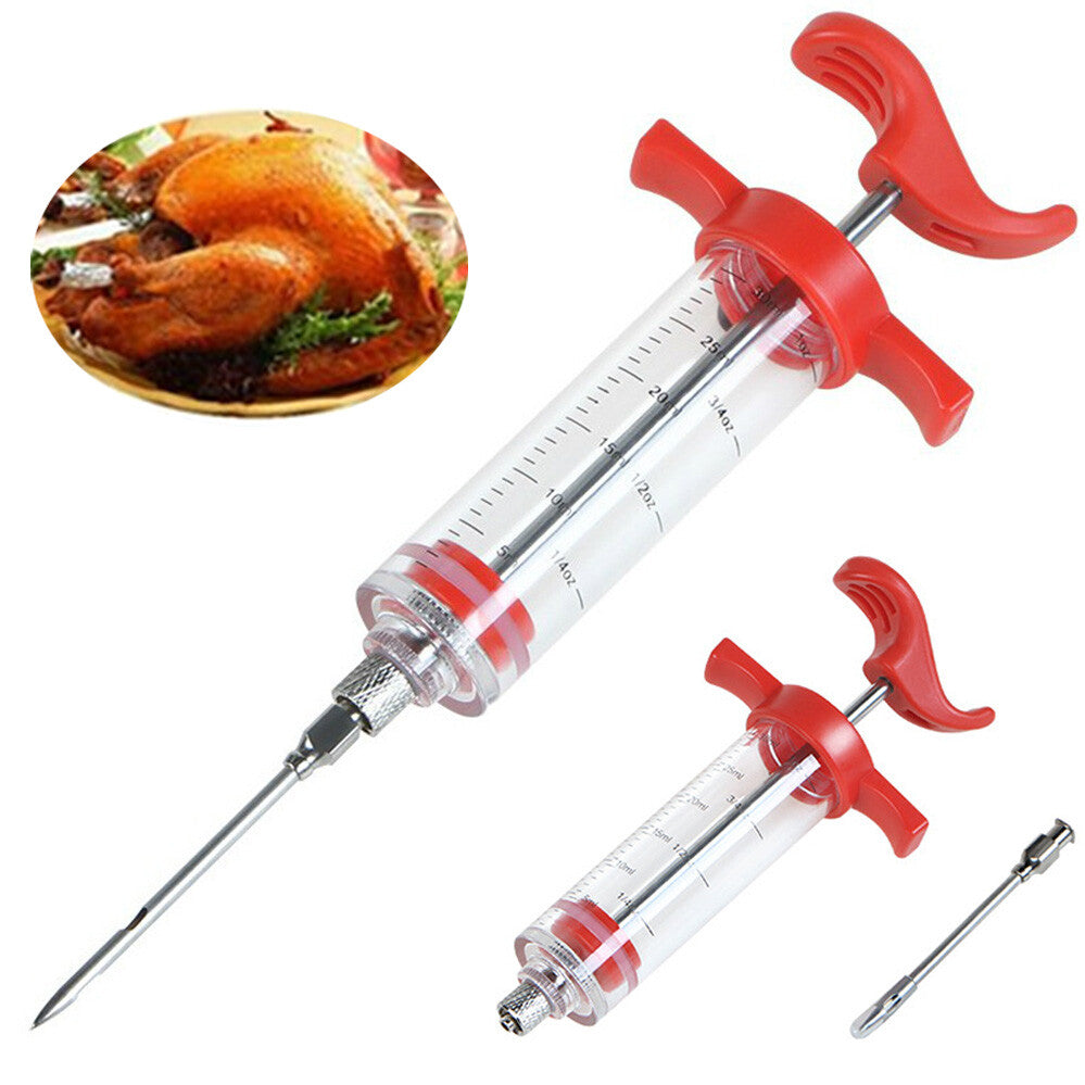 BBQ Injector Master Marinade Meat Cook Injector Syringe Needle Professional