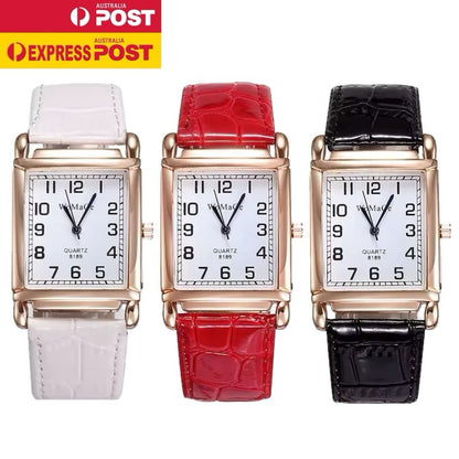 Luxury Rose Gold Ladies Quartz Watch - Fashion Women Leather Wristwatch Style