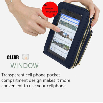 Womens Crossbody Phone Purse Touch Screen RFID Blocking Wallet Bag Small Strap