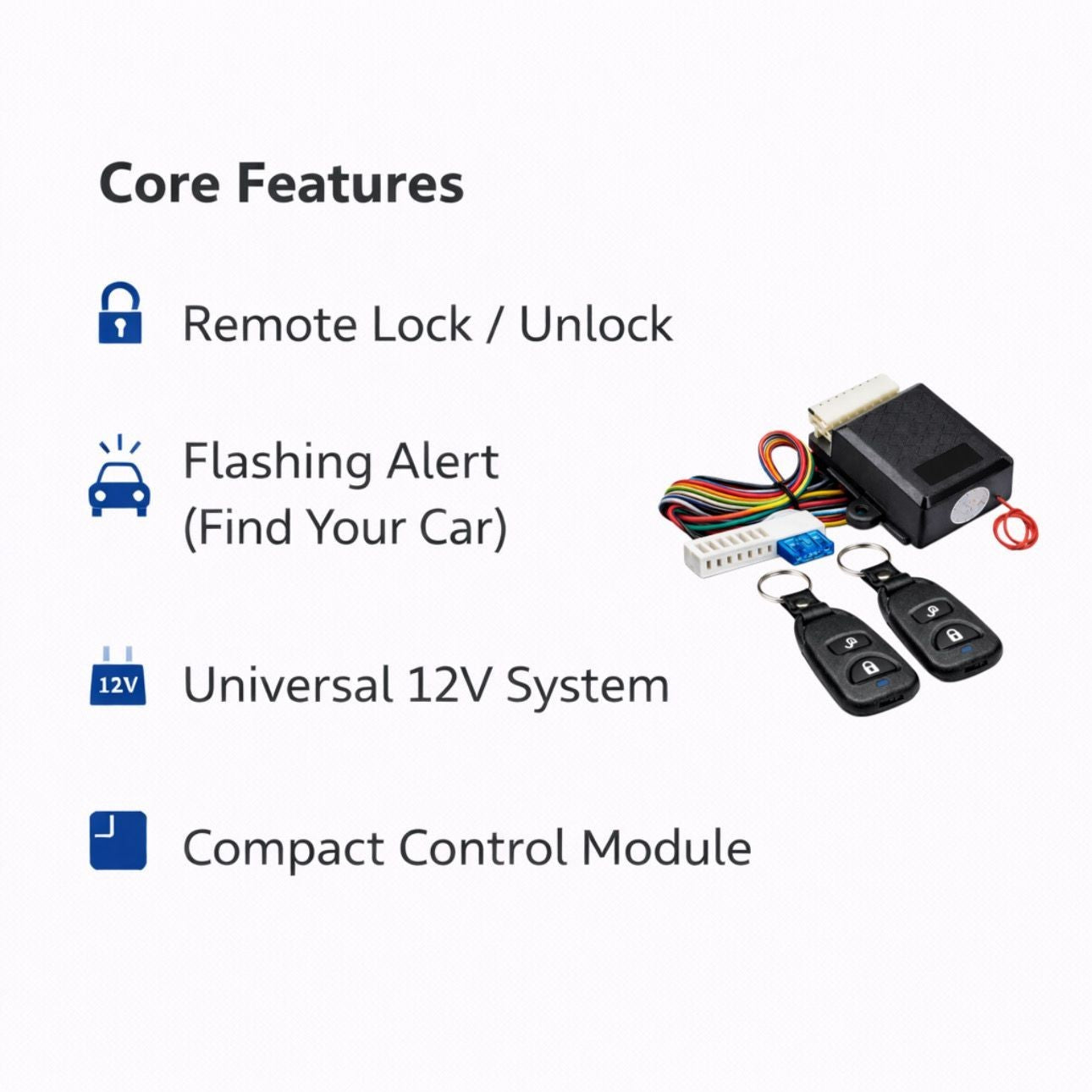 Car Universal Door Locking Keyless Entry System Auto Remote Central Control Kit