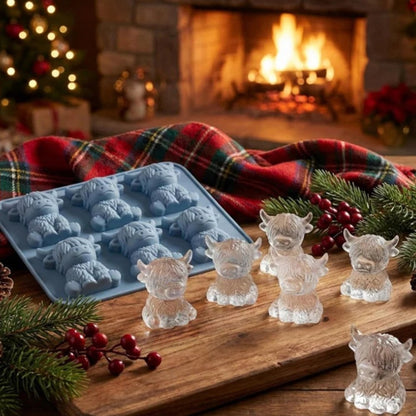 3D Highland Cow Ice Cube Tray Silicone Ice Ball Maker Mold for Whiskey Cocktails