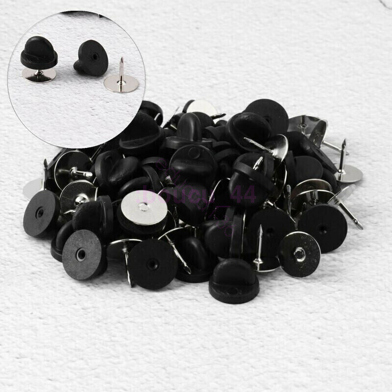 HOT 50xClutch Pins Tacks Blank Pins w/Locking Pin Backs for Lapel Tie Hat Badge