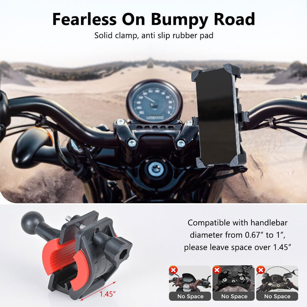 360° Rotation Mobile Phone Holder Handlebar Mount for Motorcycle Bicycle Bike