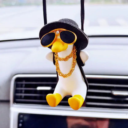 Cute Swing Duck Car Pendant Car Mirror Swinging Duck Car Hanging Ornament AU