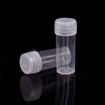 50PCS Plastic Plastic Vials with Lids 5ML Test Tube for Lab  Small Items