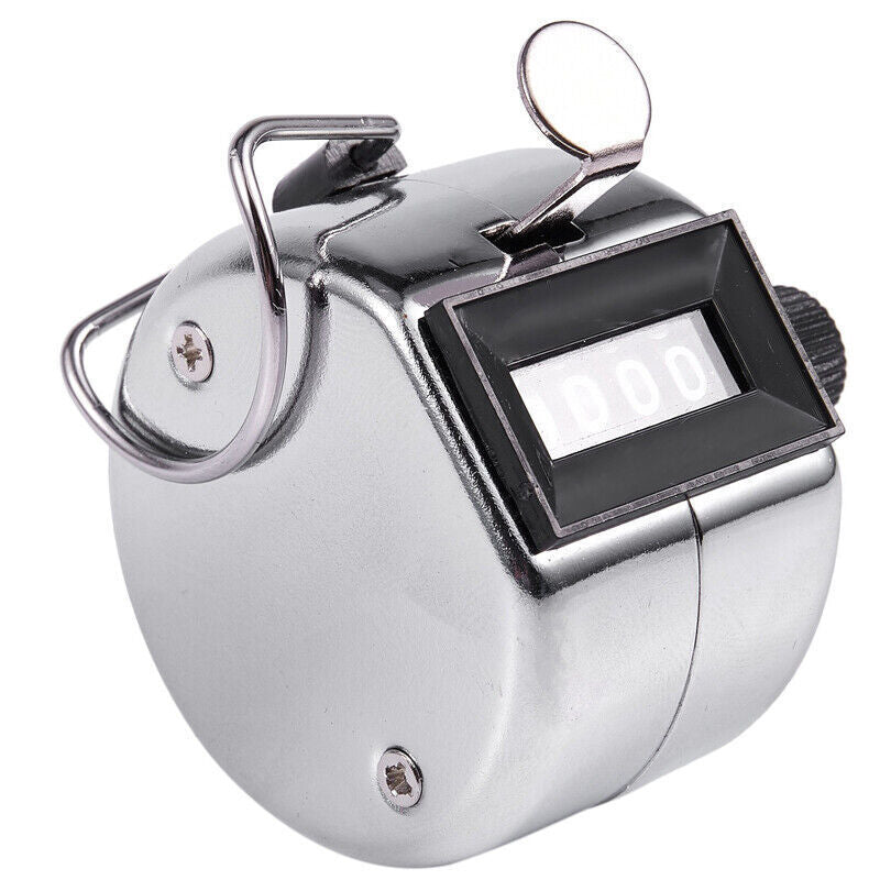 4 Digit Tally Counter Hand Held Number Clicker Mechanical Manual Counting Click