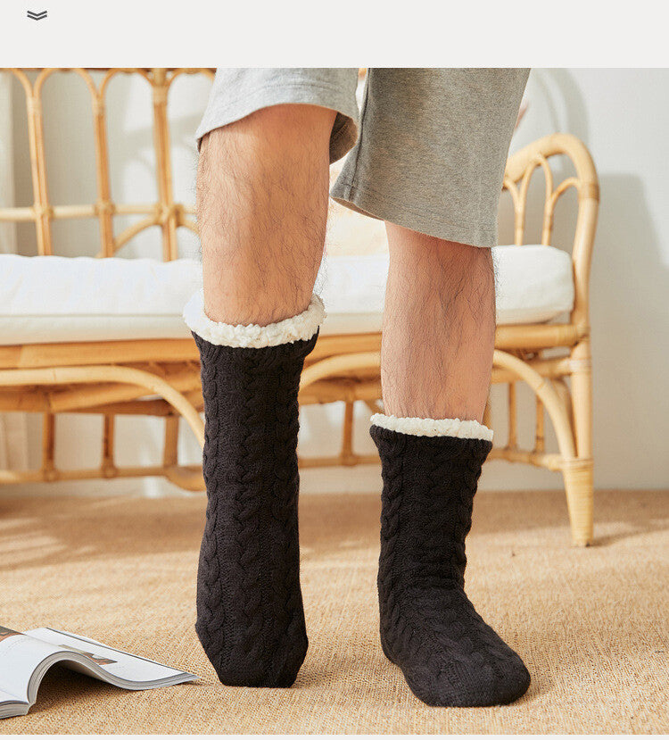 Extra Warm Thermal Winter Bed Socks Slippers Fluffy Anti-slip Thick Men 8-12