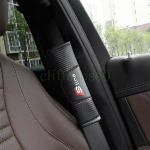 Audi S Line 2Pcs High Quality Car Seat Belt Cover Shoulder Strap Cushion Pad AU