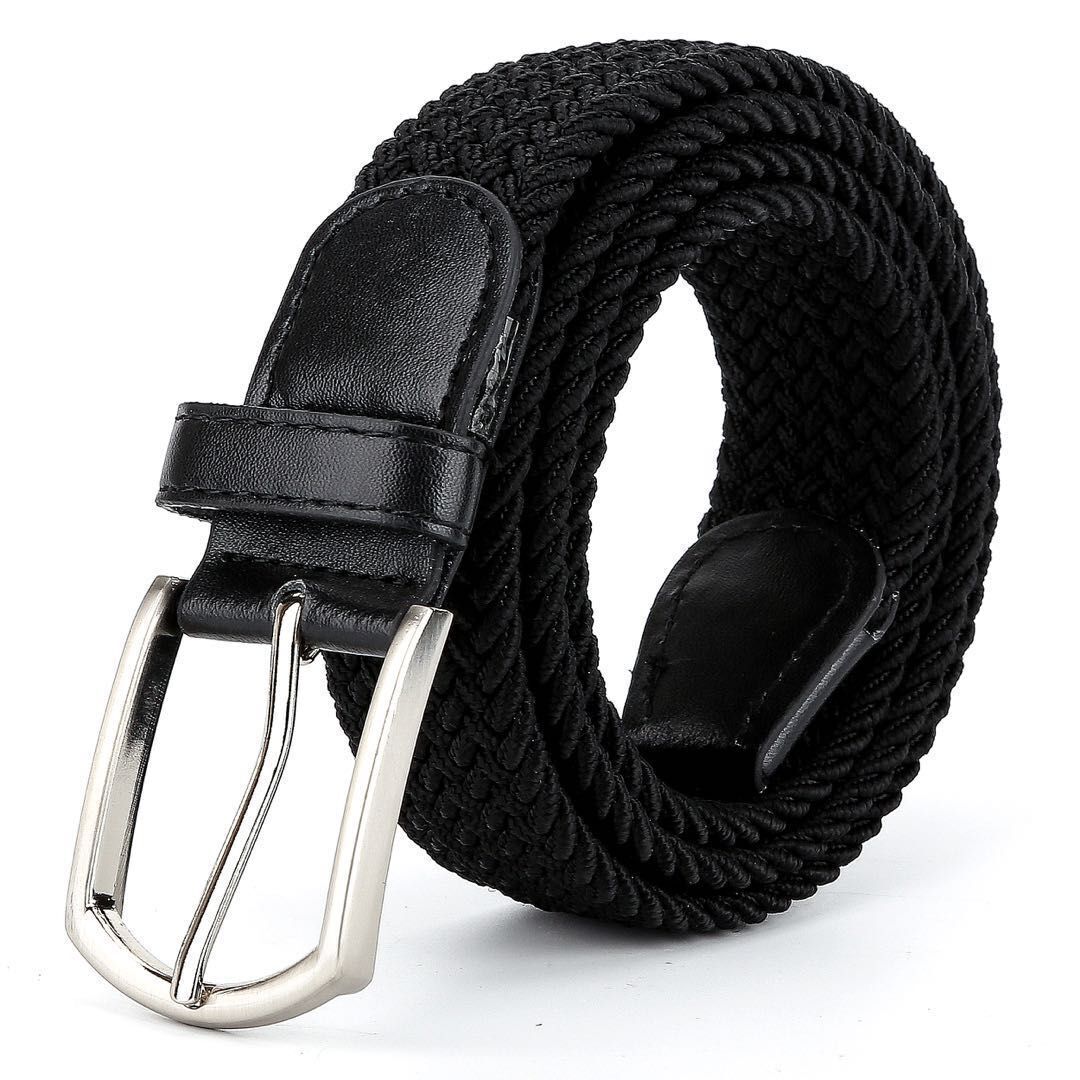 Woman Man Unisex Elastic Fabric Braided Belt Enduring Stretch Woven Belt