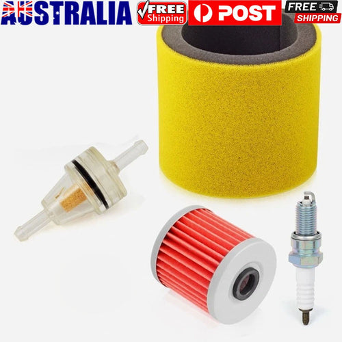 Service Kit Air Oil Fuel Filter Spark Plug Compatible with Kawasaki Bayou 220 250 300 KLF300