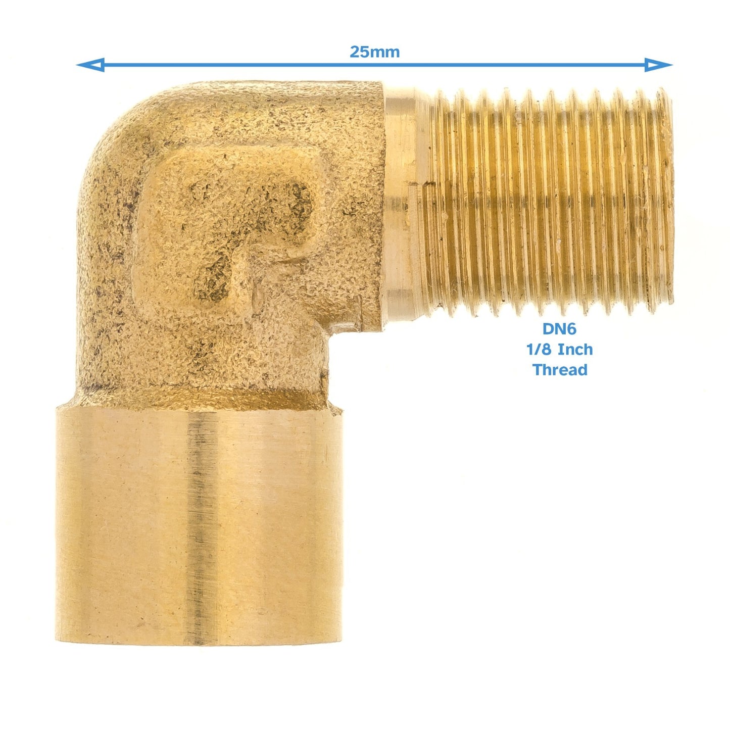 Threaded Brass Elbow 1/8" BSP Fitting Female To Male 90 Degree Pipe Connector