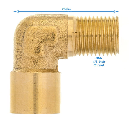 Threaded Brass Elbow 1/8" BSP Fitting Female To Male 90 Degree Pipe Connector