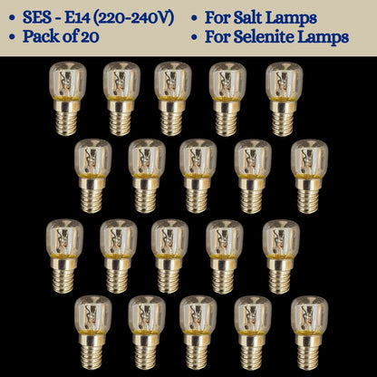 Light Bulbs for Salt Lamps and Selenite Lamps 7W, 15W, 25W - SES E14 (220-240V)