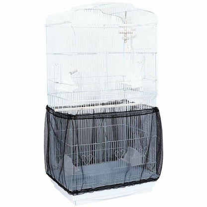 Shell Skirt Mesh Cover Pet Bird Cage Guard Nylon Net Seed Catcher S/M/L Black AU