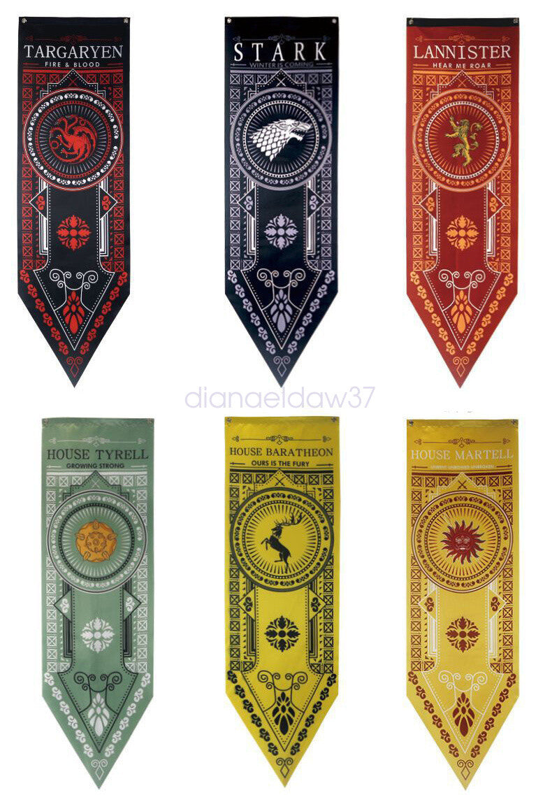 New Game of Thrones Wall Hanging Flag Décor House STARK TARGARYEN TYREL Banner