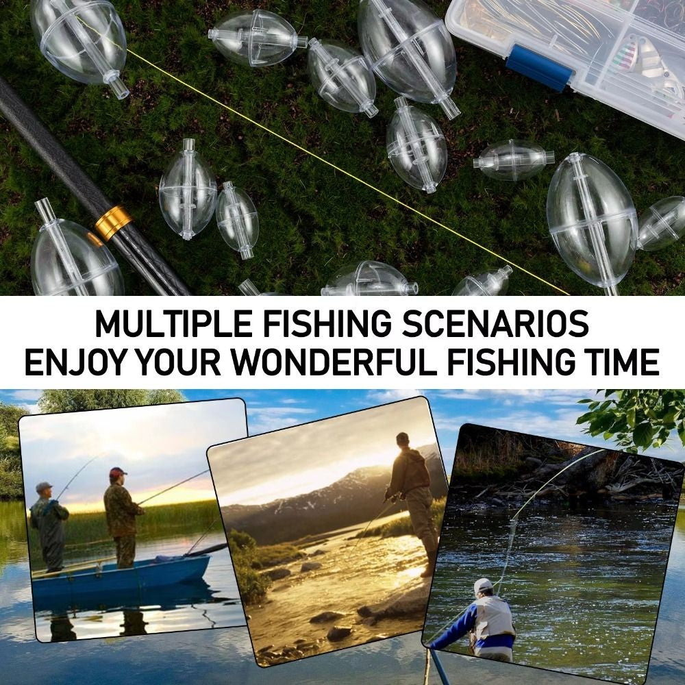 5pcs Hollow Design Water Injection Bubble Floats  Fishing Accessories