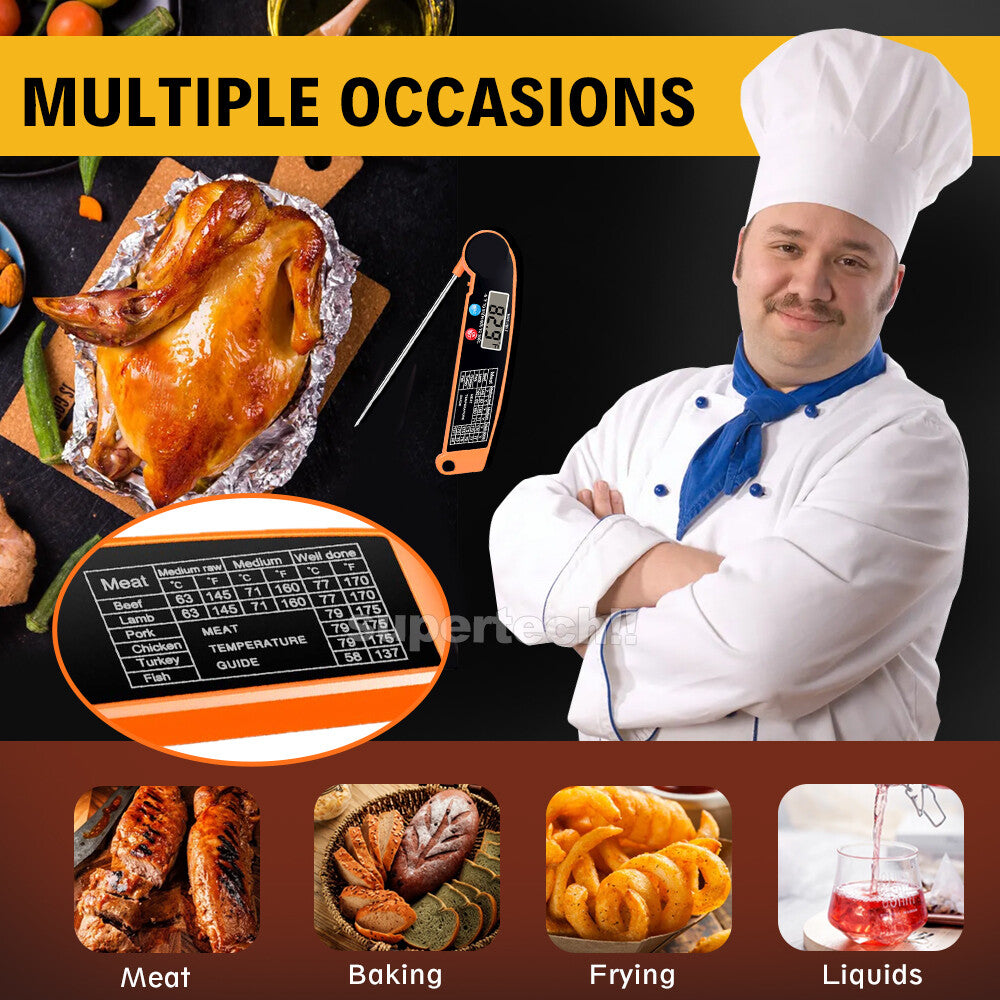 Foldable Digital Thermometer Probe Temperature Kitchen Cooking Food BBQ Meat Jam