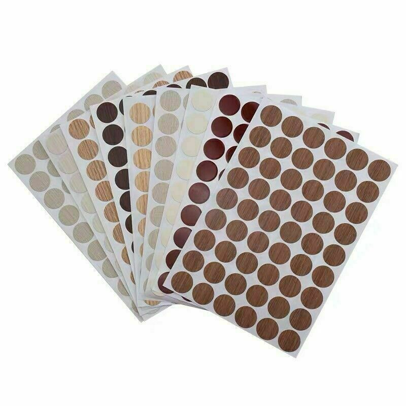 54 X Self Adhesive Decorative Screw Cover Caps Holes Cams Furniture Kitchen 20mm