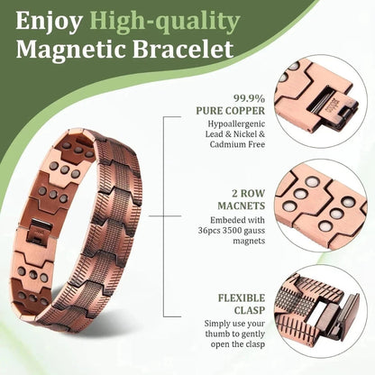3X Strength Ultra Magnetic Bracelet for Men Pure Copper Bracelet AUS