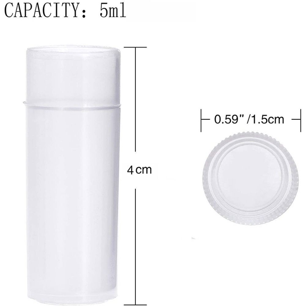 50PCS Plastic Plastic Vials with Lids 5ML Test Tube for Lab  Small Items