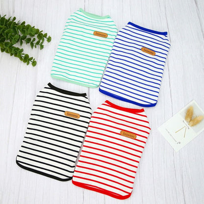 Cotton Dog Clothes Spring Summer Small Dogs Pullovers  Cat