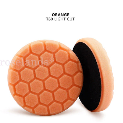 5pc/set 5"(125mm)/6"(150mm) Hex Logic Sponge Buffing Polishing Pads for Polisher