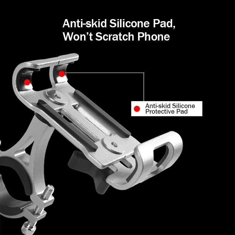 Aluminium Bicycle Phone Holder 360 Degree Rotation Handlebar Mount Universal Bar