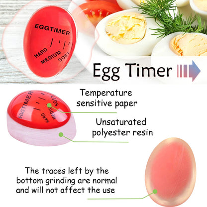 2PCS Colour Changing Egg Timer Perfect Boiled Eggs By Temperature Kitchen Helper