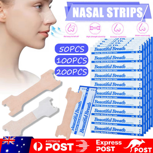 200 Pack Nasal Strips Help Breathe Better Stop Snoring Sleep Right Snore Less AU