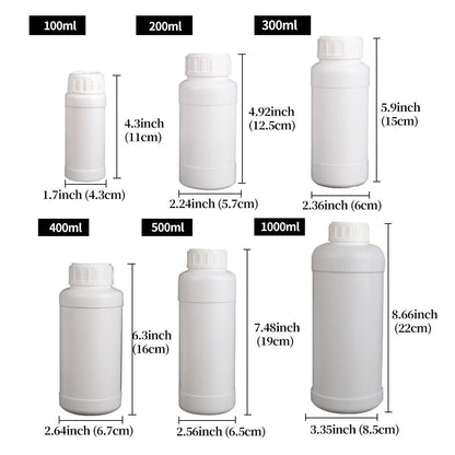 Plastic Reagent Storage Bottles 50pcs White Sample Containers for Lab Chemical