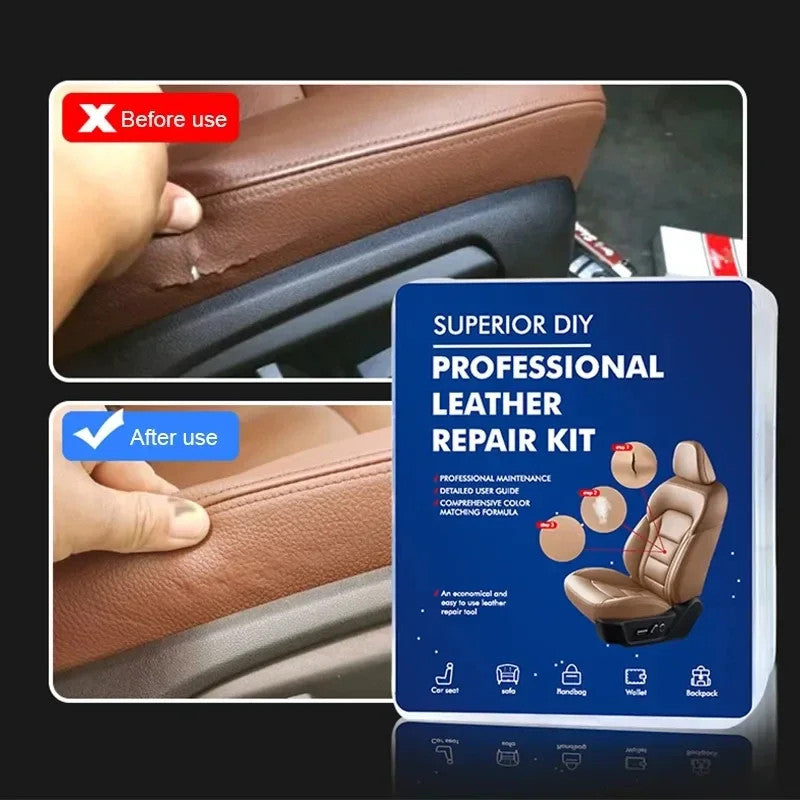 Advanced Leather Repair Gel Kit Filler Restore Car Seat Sofa Scratch Rips Holes – Compatible with Seat