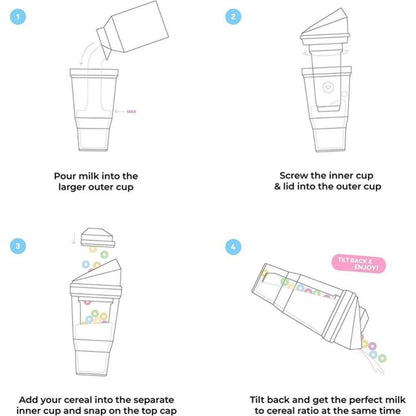 1/2PC Crunch Cup On-the-Go Cereal Tumbler Portable Plastic Cereal Cup Leak-Proof